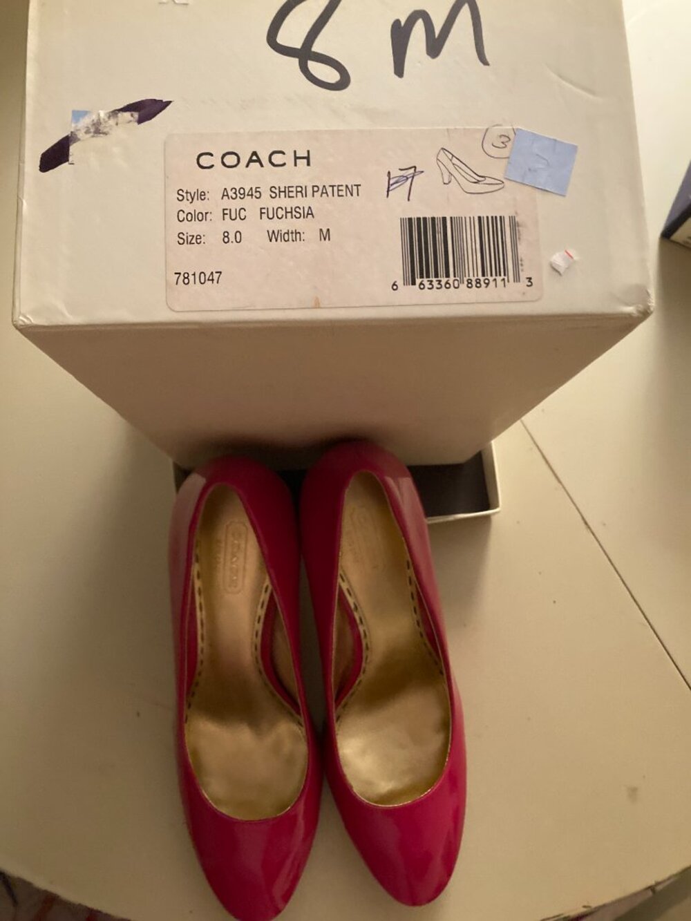 Coach Fuchsia Patent Leather Pumps - size 8 - Picture 8 of 8